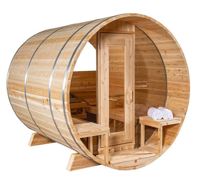 4 person Panoramic Barrel Sauna Kit