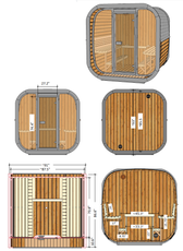 6 Person Outdoor Sauna - Model CL7G