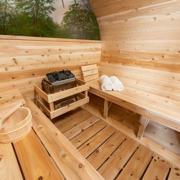 6 person canopy panoramic barrel sauna kit