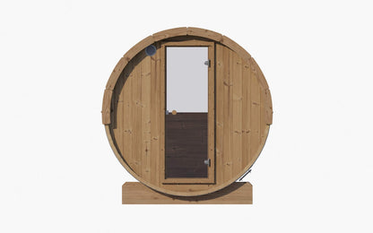 3 Person Barrel Sauna w/ Rear Window - E6W