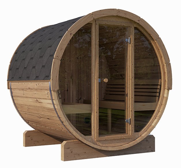 6 Person Barrel Sauna w/Front Window - E8g