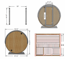 4 Person Barrel Sauna - EE6G