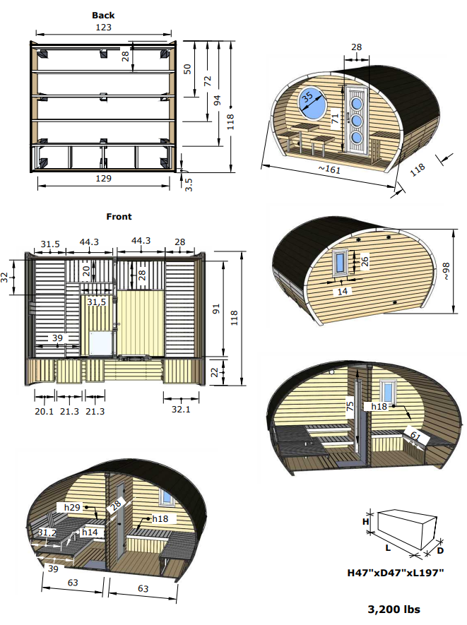 8 Person Outdoor Sauna