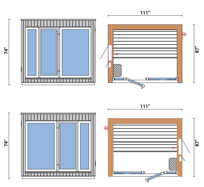 6 Person Outdoor Sauna