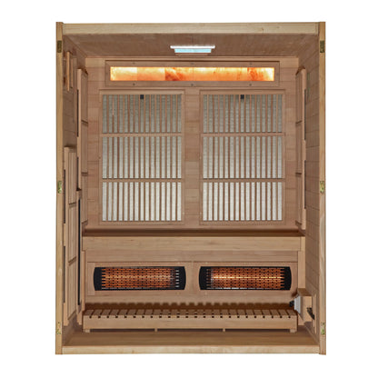 3 Per Hybrid Indoor Sauna (Full Spectrum and Harvia Traditional Stove) - Soria