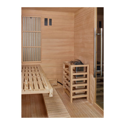 3 Per Hybrid Indoor Sauna (Full Spectrum and Harvia Traditional Stove) - Soria