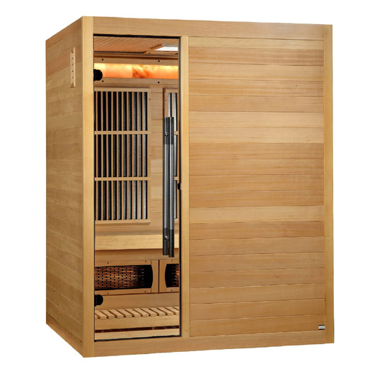 3 Person Hybrid Indoor Sauna (Full Spectrum and Harvia Traditional Stove) - Soria