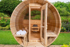 4 person Panoramic Barrel Sauna Kit