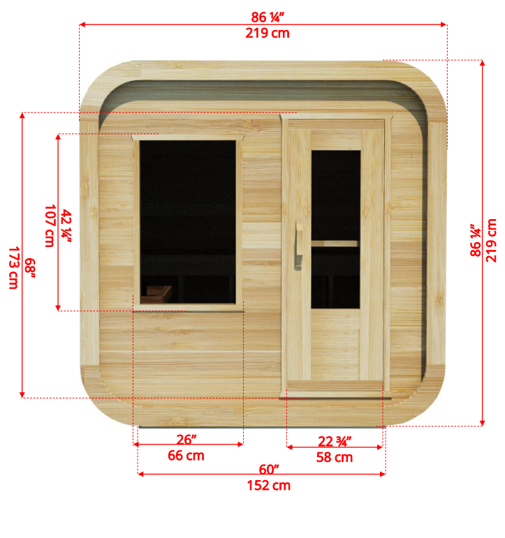 4 person cube sauna