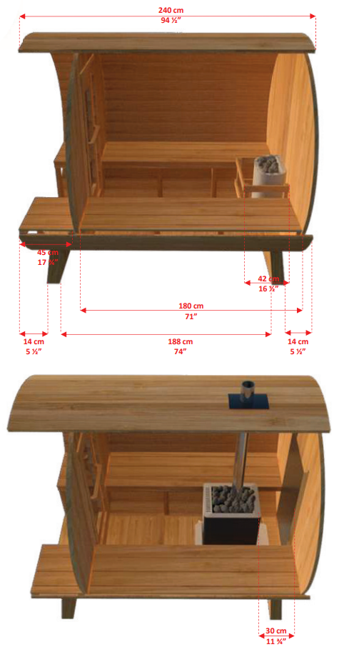 4 person barrel sauna kit