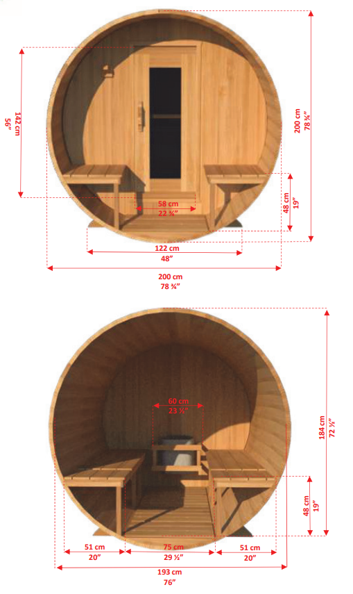 4 person barrel sauna kit