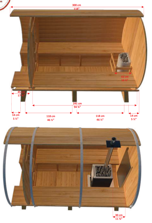 4 person barrel sauna