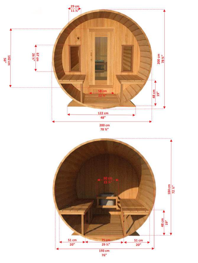 4 person barrel sauna